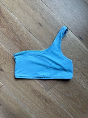 Alo One-Shoulder Sky Blue Sports Bra size L